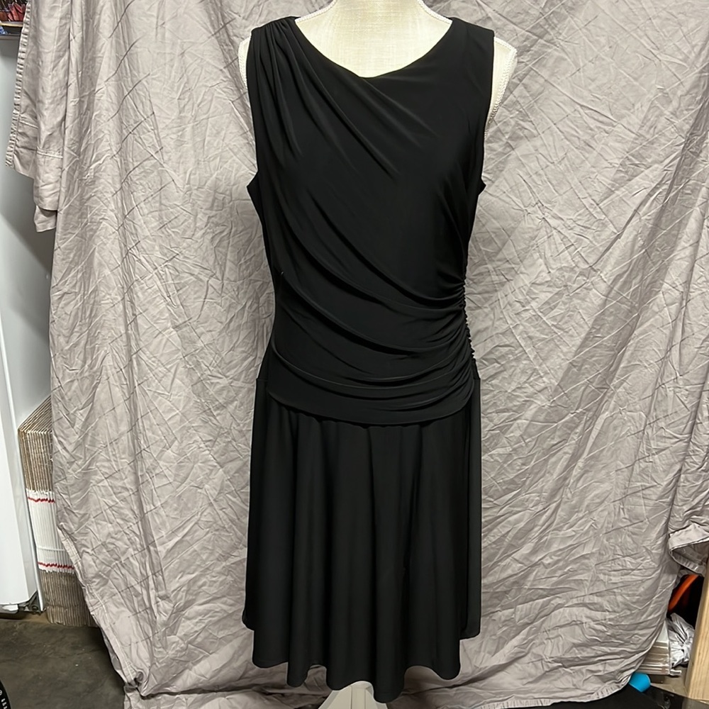 Lauren Ralph Lauren Sleeveless Midi Above Knee Dress Black Womens Size 14